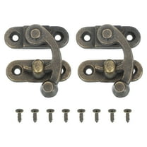 Uxcell Wooden Box Hasp Latch Vintage Lock Clasp Swing Arm Right Latch Hook Hasp with Screw Bronze 32x28mm