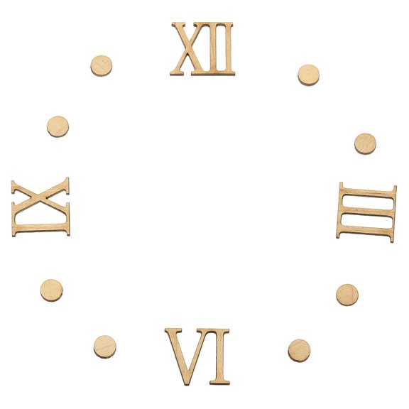 Uxcell Wooden Clock Numbers Kit, Self Adhesive Clock Numbers Accessories for DIY Digital Clock Number Replacement Parts, Roman Numeral/vertical dots