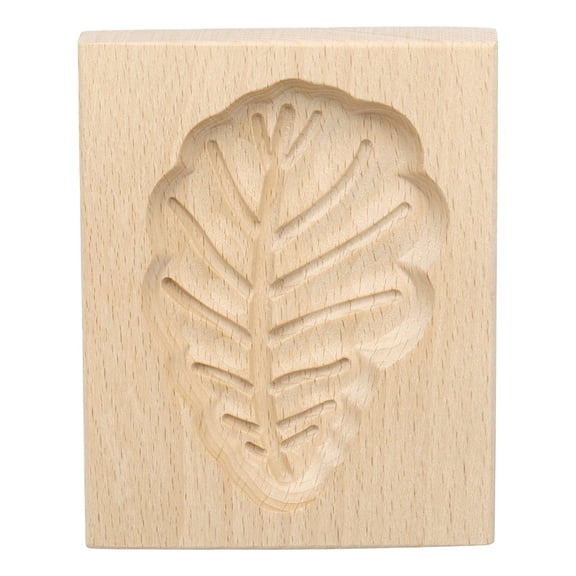 Uxcell Wooden Cookie Mould 3.94" x 3.15" Wooden Cookie Biscuit Mould Leaf Carved