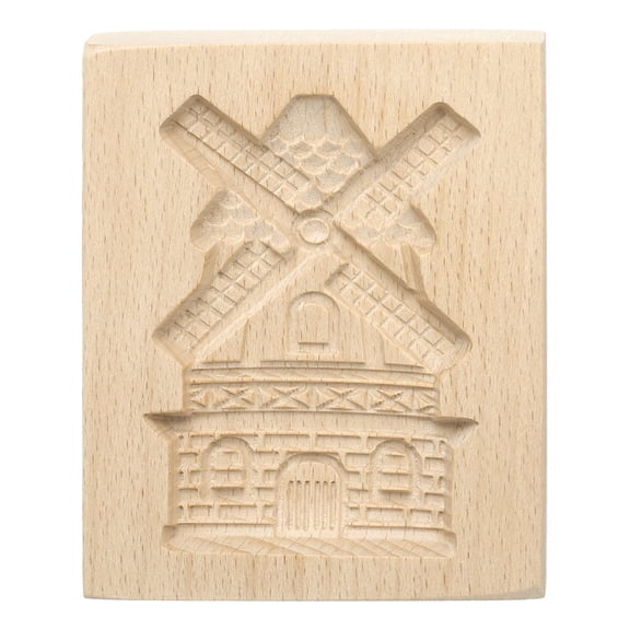 Uxcell Wooden Cookie Mould 3.94" x 3.15" Wooden Cookie Biscuit Mould Windmill Carved