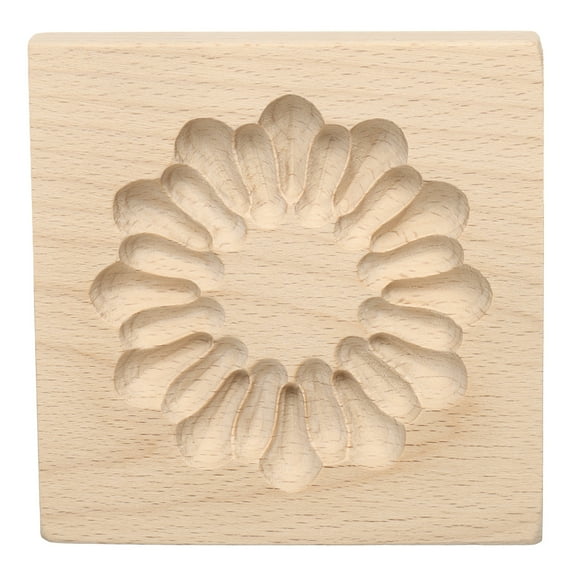 Uxcell Wooden Cookie Mould 3.94"x3.94" Wooden Cookie Biscuit Mould Firework Carved