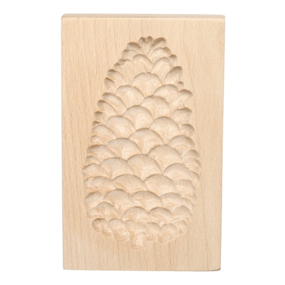 Uxcell Wooden Cookie Mould 5.12" x 3.15" Wooden Cookie Biscuit Mould Cone Carved