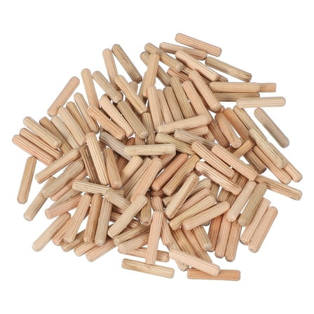 Uxcell Wooden Dowel Pins 13/16" x 1" (5mm x 25mm) Fluted Dowels for Crafts Furniture DIY Hardwood