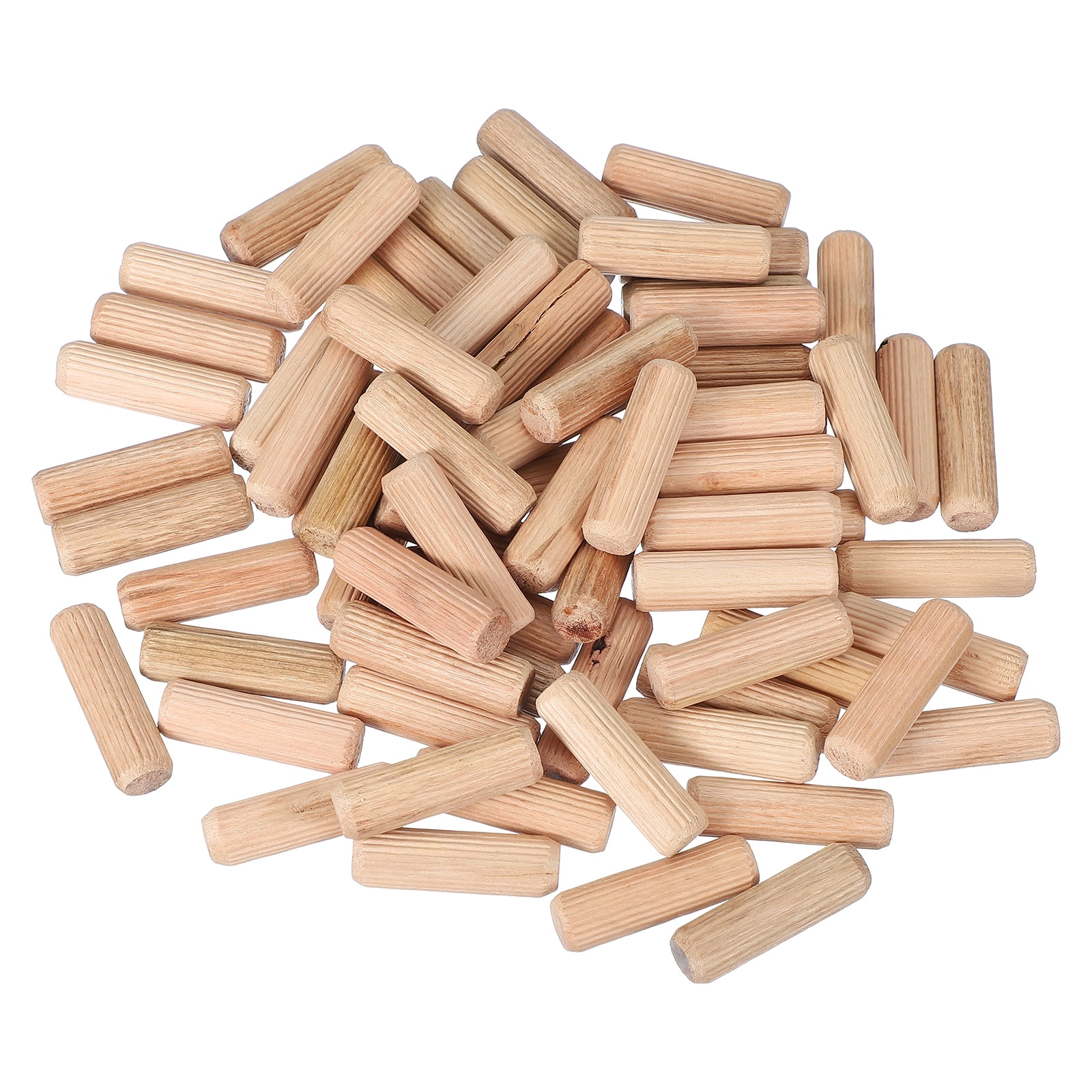 50 Pcs Wooden Dowel Pins, 10 X 70mm (0.39 X 2.76 Inch) Wood Dowels Rods, Fluted Dowel Joints