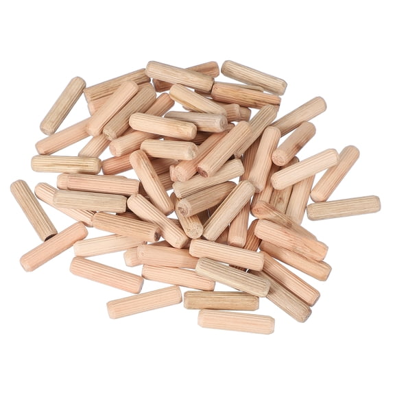 Uxcell Wooden Dowel Pins 13/8" x 3-3/16" (10mm x 80mm) Fluted Dowels for Crafts Furniture DIY Hardwood