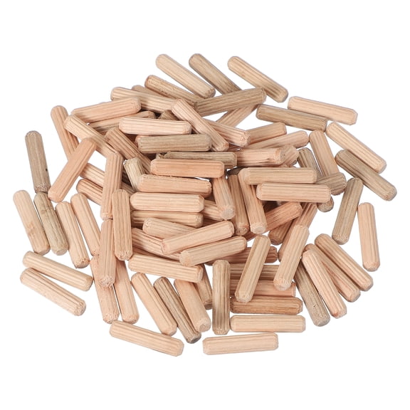 Uxcell 50-Pack Wooden Dowel Pins – 10x100mm (0.39 X 3.94 Inch), Kiln-Dried Hardwood, Fluted & Beveled, For Furniture Repair, Shelves, Cabinets, DIY Projects