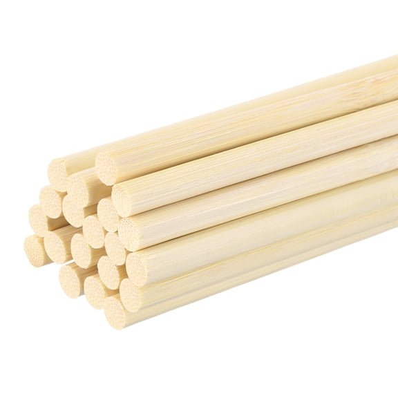 Uxcell Wooden Dowel Rods, 1/4 x 4 Inch Round Dowel Rod Wood Sticks Bamboo Stick for Arts Crafts Photo Booth Props DIY Building Model, 20 Pack