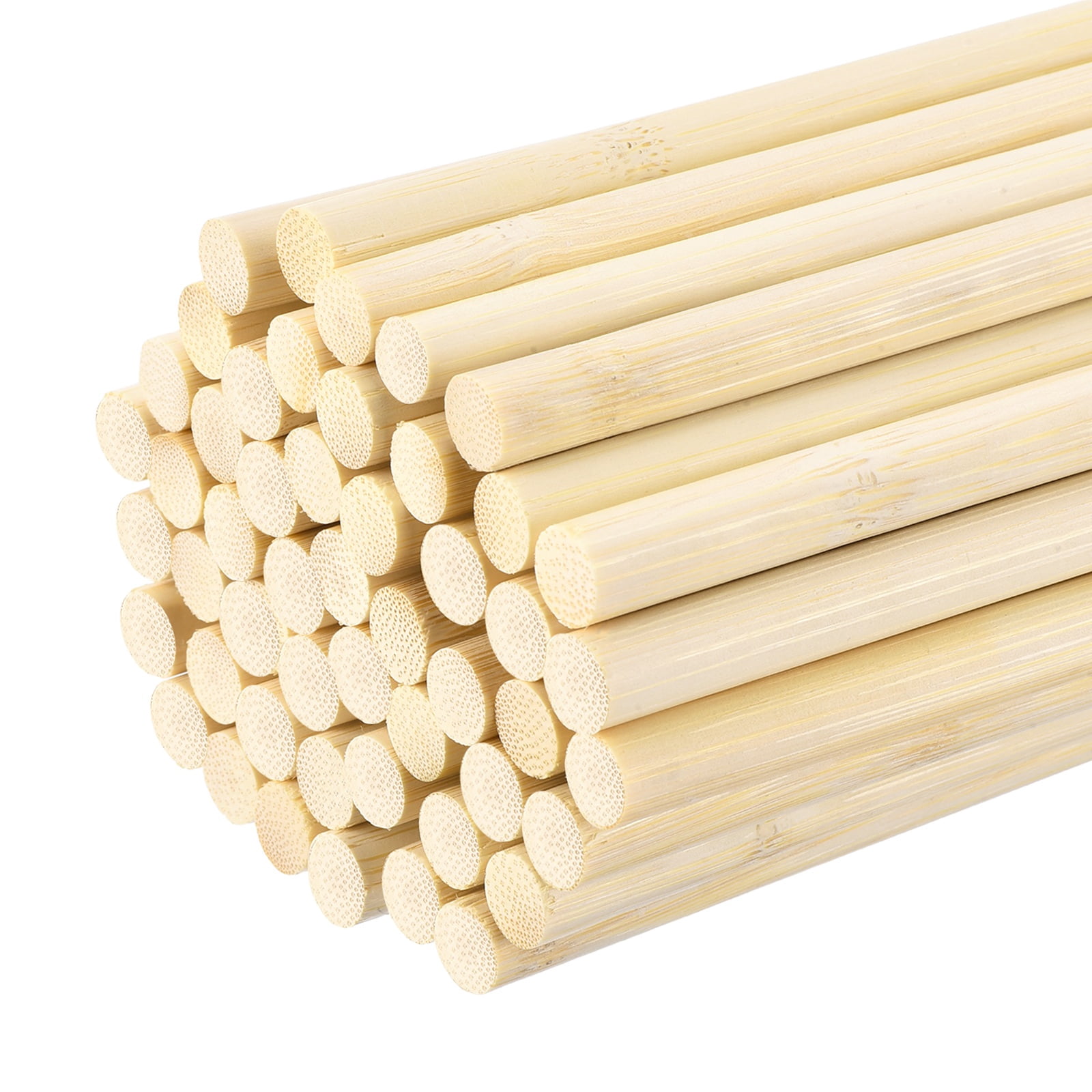 Uxcell Wooden Dowel Rods, 3/8 x 20 Inch Round Dowel Rod Wood Sticks Bamboo Stick for Arts Crafts Photo Booth Props DIY Building Model, 50 Pack