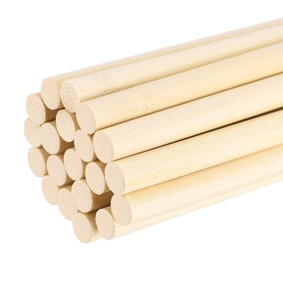 Uxcell Wooden Dowel Rods, 3/8 x 8 Inch Round Dowel Rod Wood Sticks Bamboo Stick for Arts Crafts Photo Booth Props DIY Building Model, 20 Pack