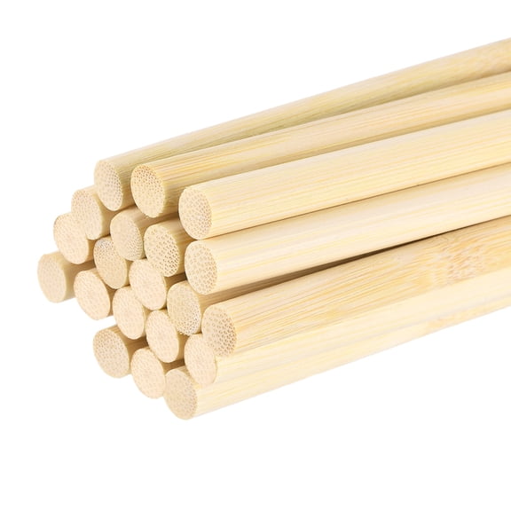Uxcell Wooden Dowel Rods,  5/16 x 20 Inch Round Dowel Rod Wood Sticks Bamboo Stick for Arts Crafts Photo Booth Props DIY Building Model, 20 Pack