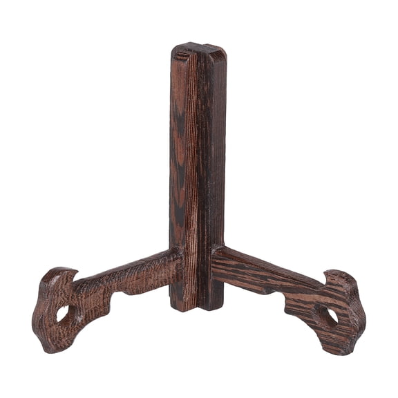 Uxcell Wooden Easel Plate Holder, 4" Small Natural Wood Easels Table Display DIY Stand for Decorative Picture Frame Book Artwork Desktop Ornaments