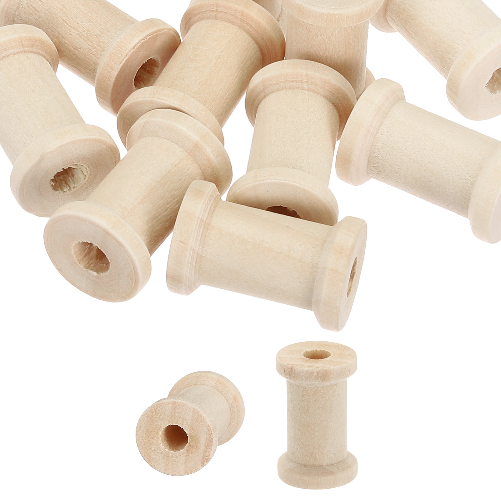 CYEAH 40PCS Wooden Spools For Crafts, 1.2 X 2 Inch Unfinished Wood