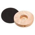thumbnail image 1 of Uxcell Wooden Lamp Base 120mm Dia. Circular Solid Desk Lamp Base Wood Stand Replacement, 1 of 4