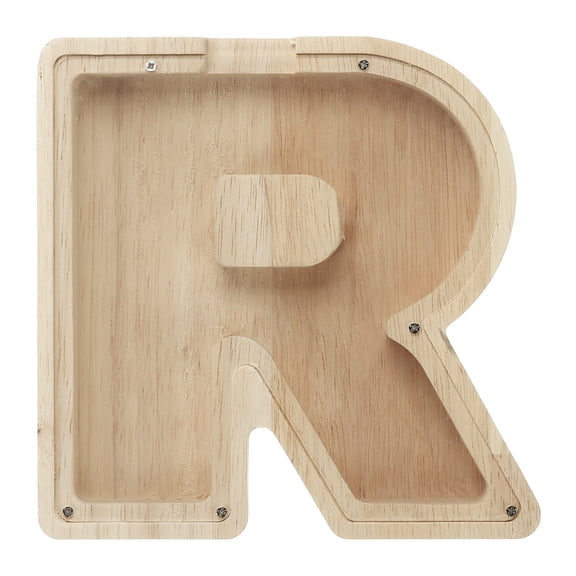Uxcell Wooden Letter Bank, Letter R Clear Acrylic Money Saving Box