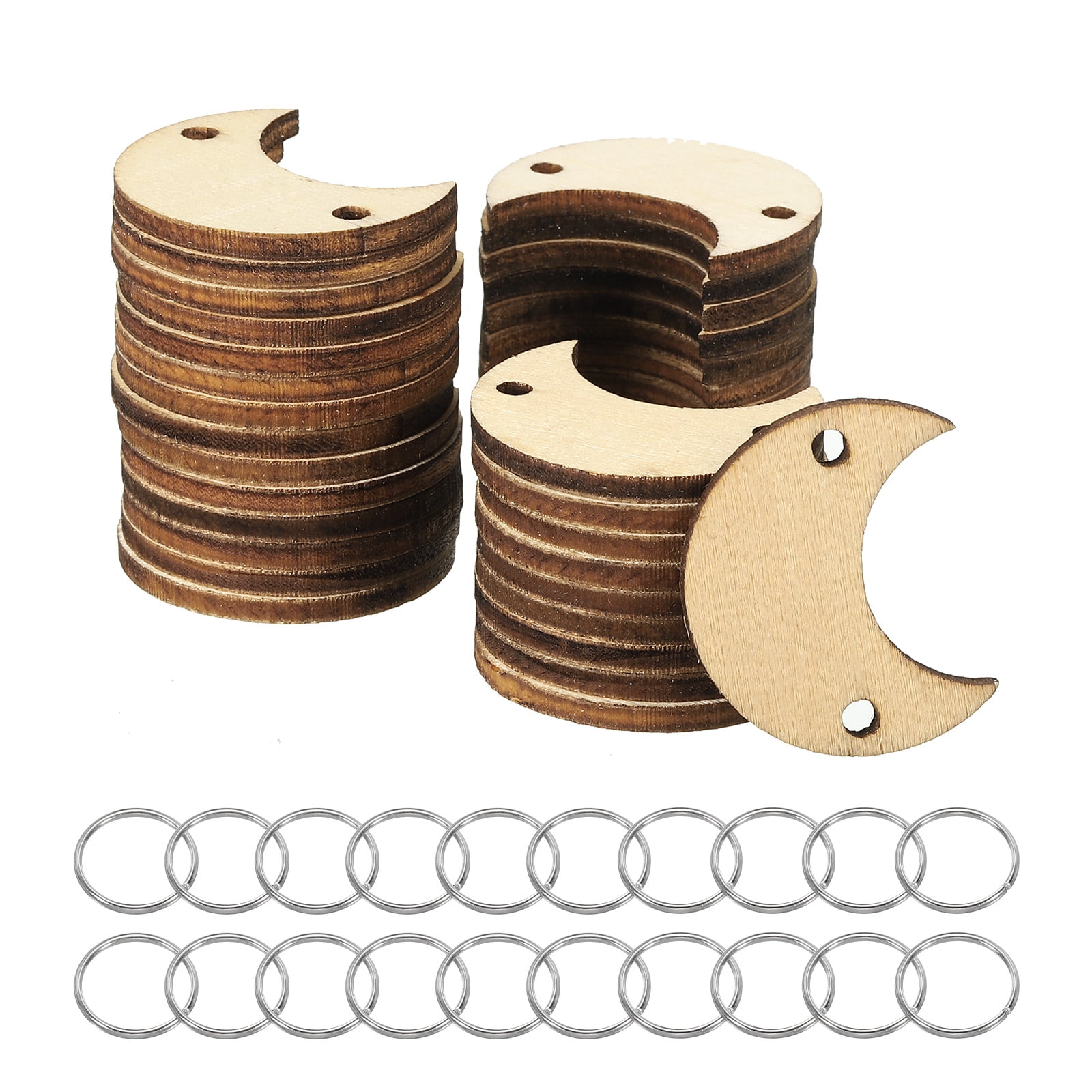 Uxcell 8Pcs Unfinished Wooden Bracelet Blanks - 87mm OD Smooth Craft Rings For Macrame, Jewelry, DIY