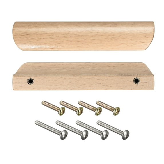 Uxcell Wooden Pull Handle, 2 Pack 125mm/4.92" Hole Distance Wood Handles for Drawer