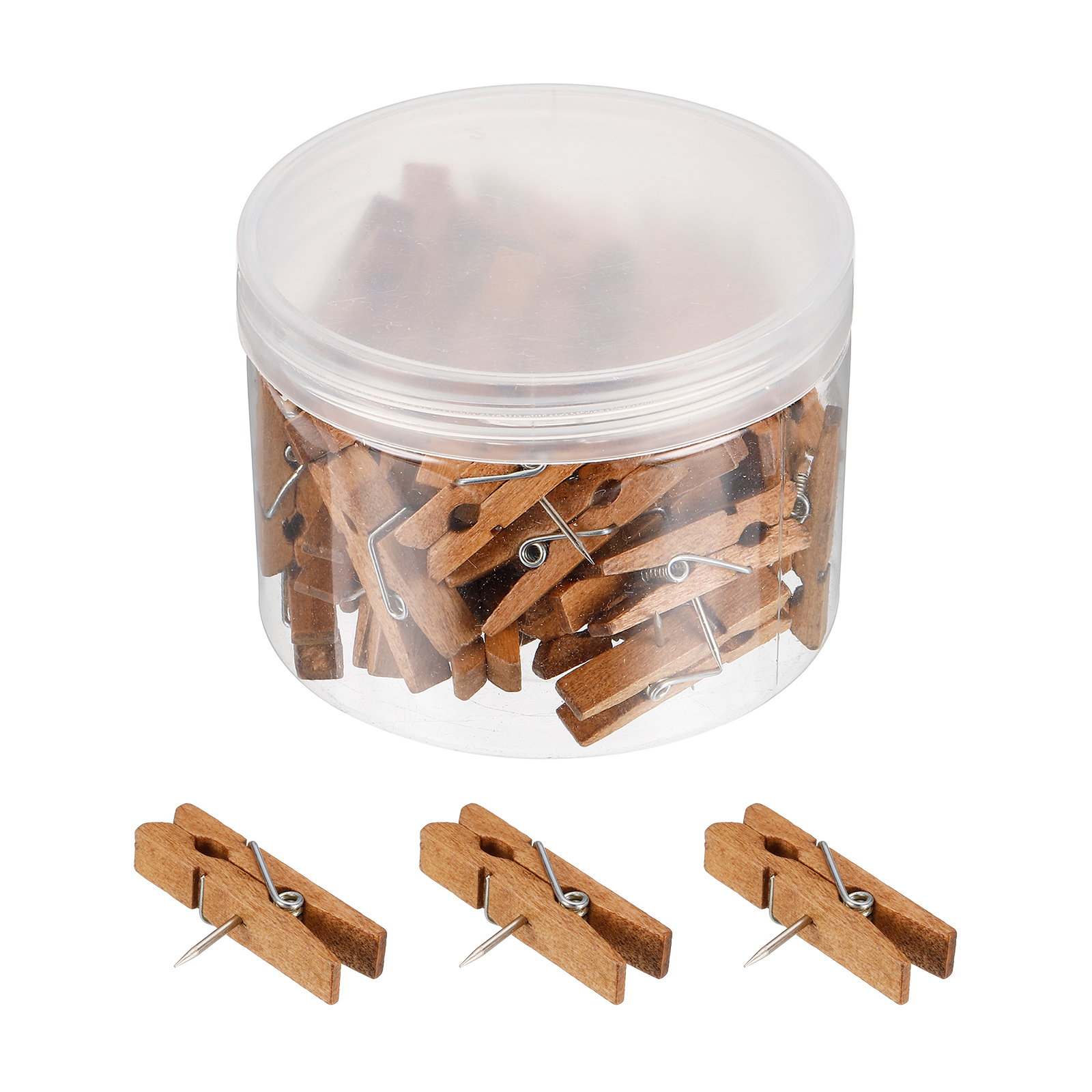 Uxcell Wooden Push Pins Decorative Pushpin with Clip for Craft Art ...