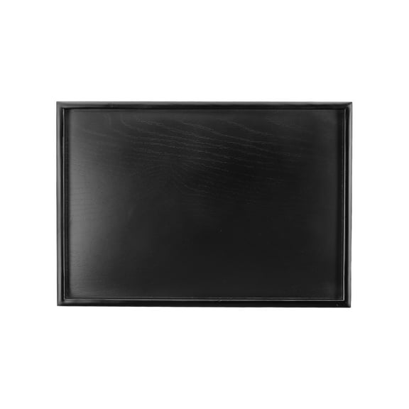 Uxcell Wooden Serving Tray Rectangular Decorative Platter for Home and Kitchen Use Black 15.8x11 Inch