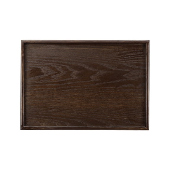 Uxcell Wooden Serving Tray Rectangular Decorative Platter for Home and Kitchen Use Brown 15.8x11 Inch
