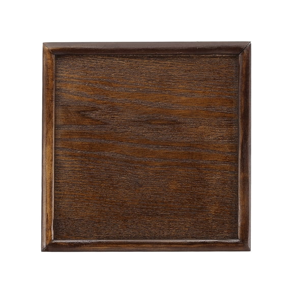 Uxcell Wooden Serving Tray, Square Decorative Platter for Serving Food and Drinks in Style Brown 7.1x7.1 Inch