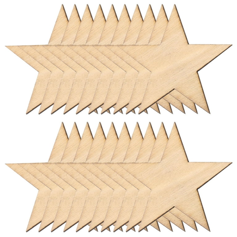 Uxcell Wooden Stars Unfinished Wood for Crafts, 5cm(2) Star Shape Cutouts  Wood for DIY Projects, 50pcs 