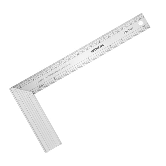 Uxcell Woodworking Square Ruler 12" Stainless Steel Try Square Precision Framing Carpenter Tool Metal Right Angle Ruler with Alloy Handle for Professional Carpentry, Silver