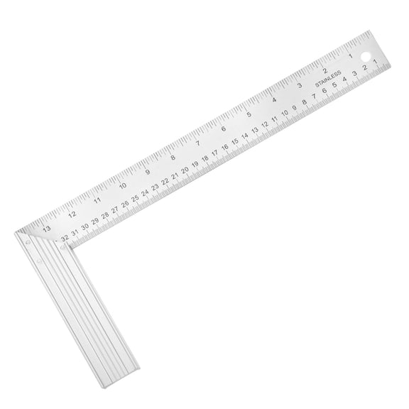 Uxcell Woodworking Square Ruler 14" Stainless Steel Try Square Precision Framing Carpenter Tool Metal Right Angle Ruler with Alloy Handle for Professional Carpentry, Silver