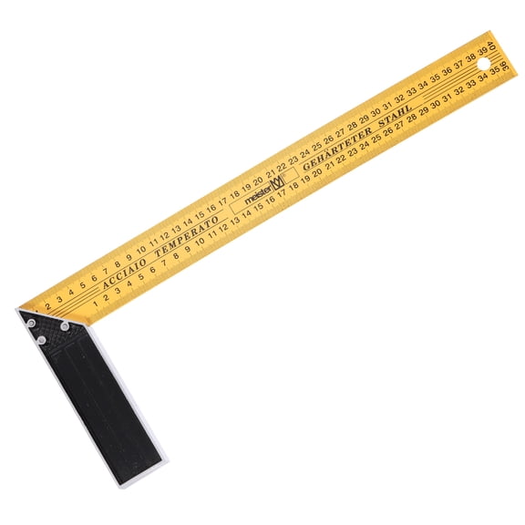 Uxcell Woodworking Square Ruler 16" Carbon Steel Try Square Metric Precision Framing Carpenter Tool Right Angle Ruler with Aluminium Handle for Professional Carpentry, Yellow Black