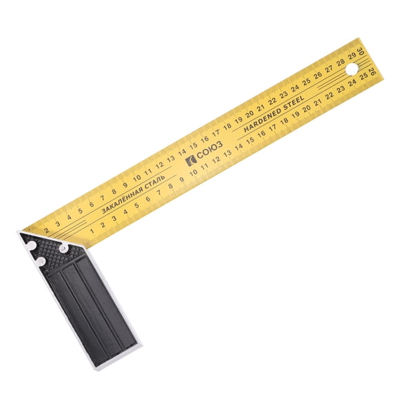 Uxcell Woodworking Square Ruler 6" Carbon Steel Try Square Metric Precision Framing Carpenter Tool Right Angle Ruler with Aluminium Handle for Professional Carpentry, Yellow Black