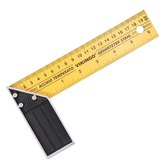 Uxcell Woodworking Square Ruler 8" Carbon Steel Try Square Precision Framing Carpenter Tool Right Angle Ruler with Aluminium Handle for Professional Carpentry, Yellow Black