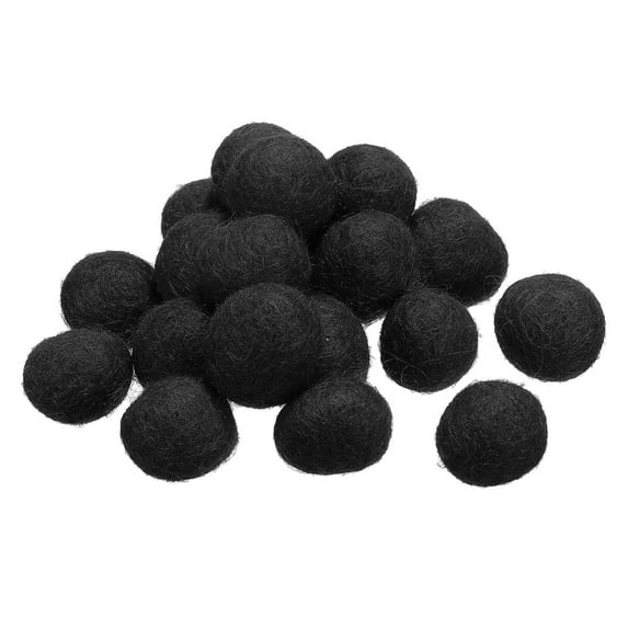 Uxcell Wool Felt Balls Beads Wool Felting Woolen Fabric 2cm 20mm Black for Home Crafts Handcrafts Project DIY Pack of 50