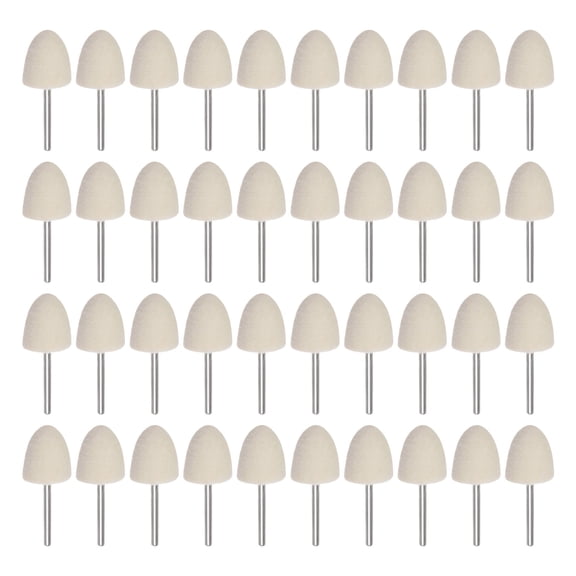 Uxcell Wool Felt Mounted Mandrel 18mm x 22mm 1/8 Inch Shank Conical Bits, 40 Pieces