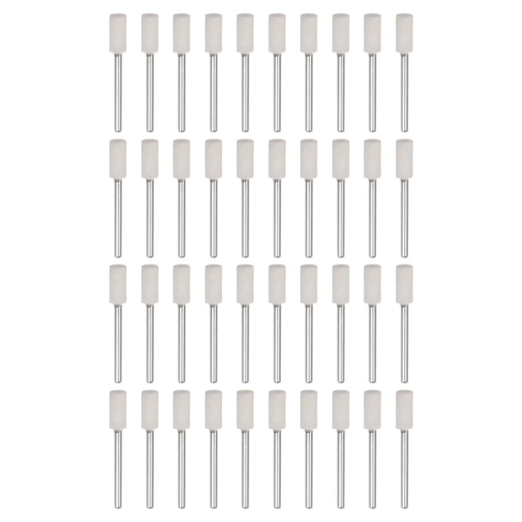 Uxcell Wool Felt Mounted Mandrel 6mm x 13mm 1/8 Inch Shank Cylinder Bits, 40 Pieces