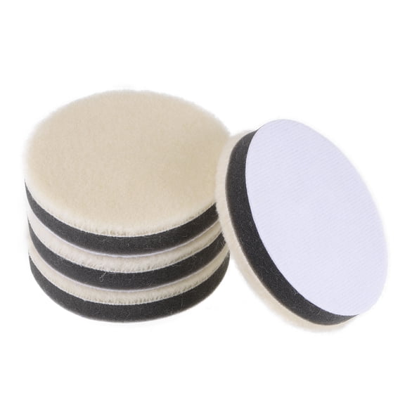 Uxcell Wool Felt Sponge Polishing Pad Hook and Loop Fine Polishing 4pcs 3"