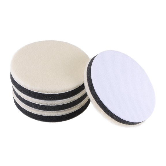 Uxcell Wool Felt Sponge Polishing Pad Hook and Loop Fine Polishing 4pcs 4"