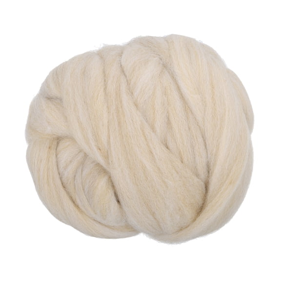Uxcell Wool Roving Yarn, 100G/3.53OZ Soft Felting Wool Pure Chunky Roving Yarn Bulk for Needle Felting Knitting Blanket Spinning Weaving DIY Craft, Gray White