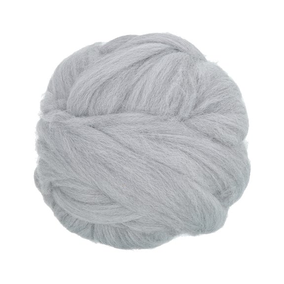 Uxcell Wool Roving Yarn, 100G/3.53OZ Soft Felting Wool Pure Chunky Roving Yarn Bulk for Needle Felting Knitting Blanket Spinning Weaving DIY Craft, Gray