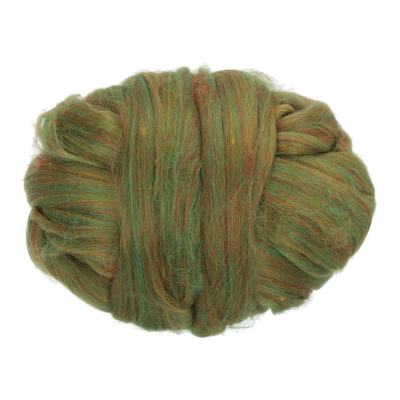 Uxcell Wool Roving Yarn, 100G/3.53OZ Soft Felting Wool Pure Chunky Roving Yarn Bulk for Needle Felting Knitting Blanket Spinning Weaving DIY Craft, Green