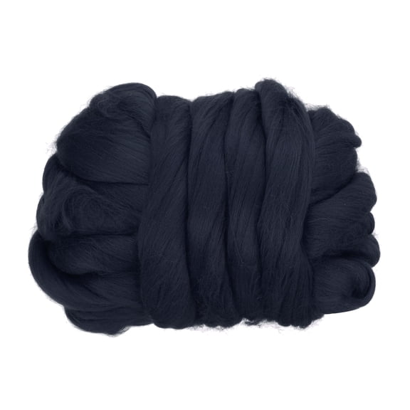 Uxcell Wool Roving Yarn, 100G/3.53OZ Soft Felting Wool Pure Chunky Roving Yarn Bulk for Needle Felting Knitting Blanket Spinning Weaving DIY Craft, Navy
