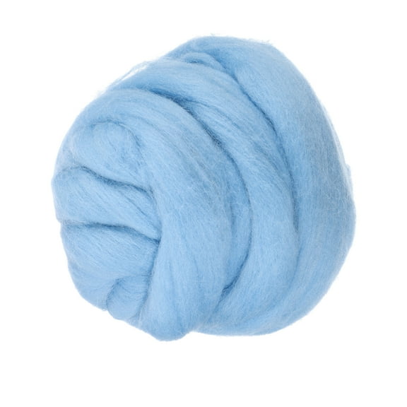Uxcell Wool Roving Yarn, 150G/5.3OZ Soft Felting Wool Pure Chunky Roving Yarn Bulk for Needle Felting Knitting Blanket Spinning Weaving DIY Craft, Blue
