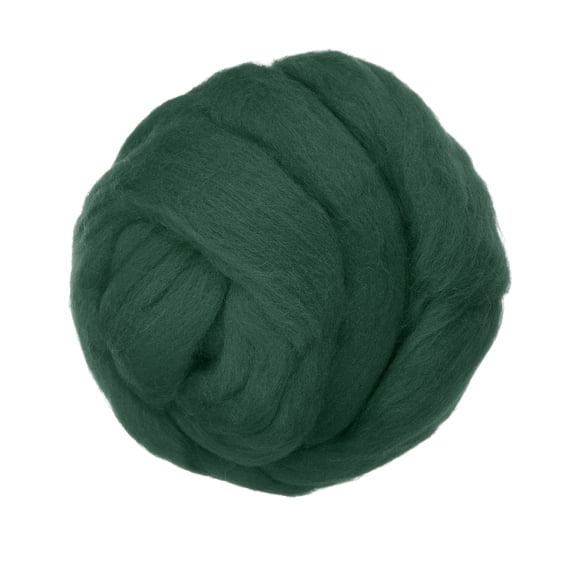 Uxcell Wool Roving Yarn, 150G/5.3OZ Soft Felting Wool Pure Chunky Roving Yarn Bulk for Needle Felting Knitting Blanket Spinning Weaving DIY Craft, Dark Green