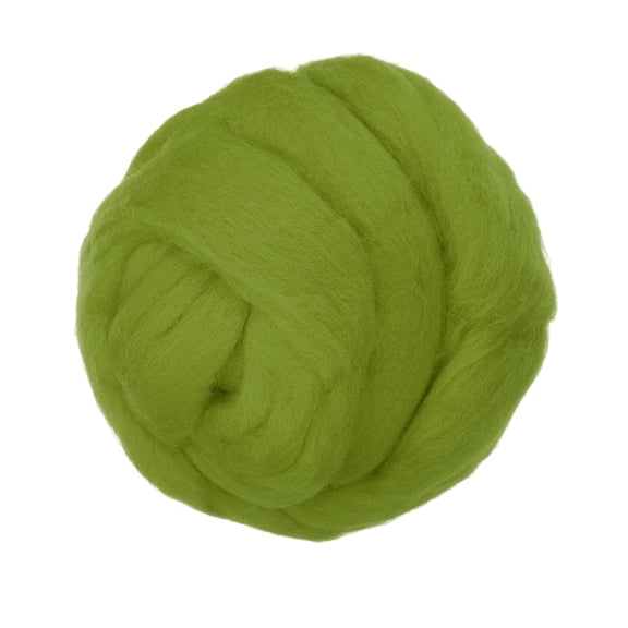 Uxcell Wool Roving Yarn, 150G/5.3OZ Soft Felting Wool Pure Chunky Roving Yarn Bulk for Needle Felting Knitting Blanket Spinning Weaving DIY Craft, Light Green