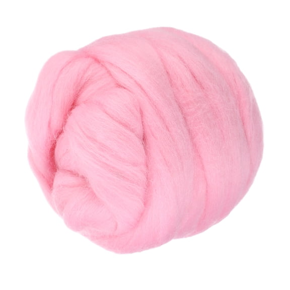 Uxcell Wool Roving Yarn, 150G/5.3OZ Soft Felting Wool Pure Chunky Roving Yarn Bulk for Needle Felting Knitting Blanket Spinning Weaving DIY Craft, Pink