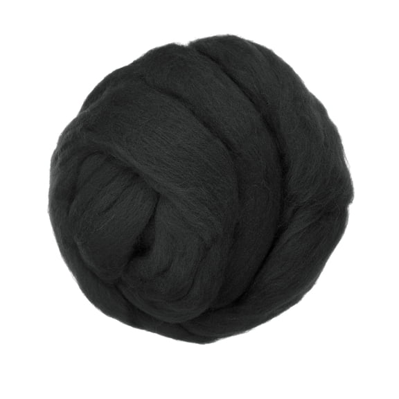 Uxcell Wool Roving Yarn, 250G/8.8OZ Soft Felting Wool Pure Chunky Roving Yarn Bulk for Needle Felting Knitting Blanket Spinning Weaving DIY Craft, Black