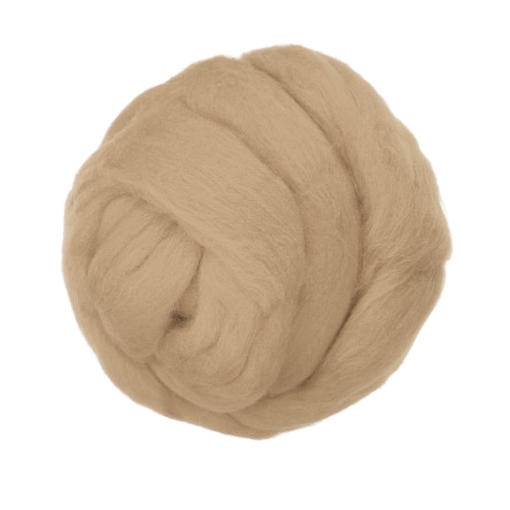 Uxcell Wool Roving Yarn, 250G/8.8OZ Soft Felting Wool Pure Chunky Roving Yarn Bulk for Needle Felting Knitting Blanket Spinning Weaving DIY Craft, Khaki