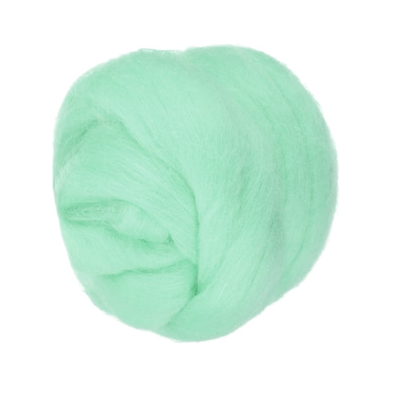 Uxcell Wool Roving Yarn, 250G/8.8OZ Soft Felting Wool Pure Chunky Roving Yarn Bulk for Needle Felting Knitting Blanket Spinning Weaving DIY Craft, Light Green