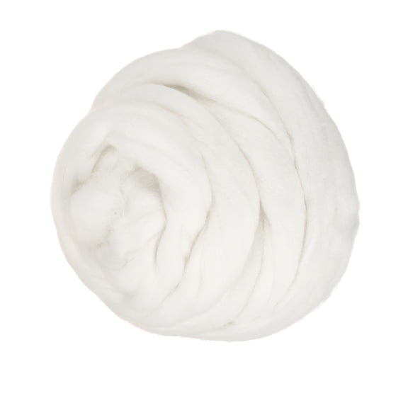 Uxcell Wool Roving Yarn, 250G/8.8OZ Soft Felting Wool Pure Chunky Roving Yarn Bulk for Needle Felting Knitting Blanket Spinning Weaving DIY Craft, White