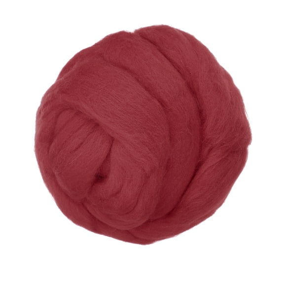 Uxcell Wool Roving Yarn, 250G/8.8OZ Soft Felting Wool Pure Chunky Roving Yarn Bulk for Needle Felting Knitting Blanket Spinning Weaving DIY Craft, Wine Red