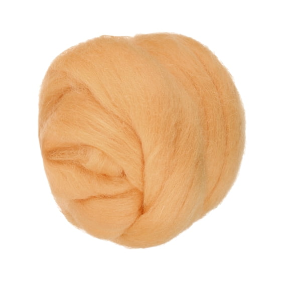 Uxcell Wool Roving Yarn, 80G/2.82OZ Soft Felting Wool Pure Chunky Roving Yarn Bulk for Needle Felting Knitting Blanket Spinning Weaving DIY Craft, Bright Khaki