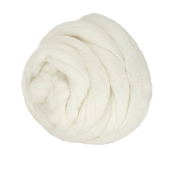 Uxcell Wool Roving Yarn, 80G/2.82OZ Soft Felting Wool Pure Chunky Roving Yarn Bulk for Needle Felting Knitting Blanket Spinning Weaving DIY Craft, Cream White